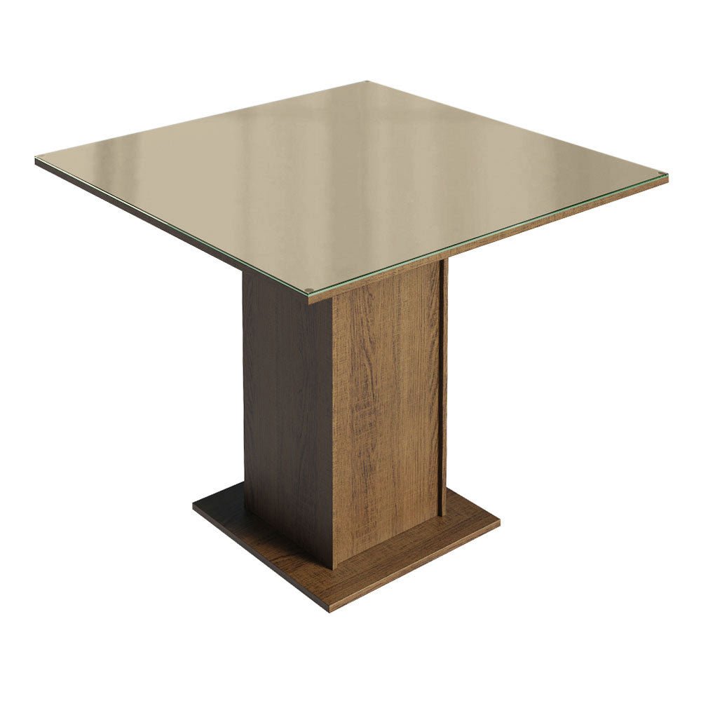 Comedor Marron y Crema 90x78cm Cuadrado de Cuatro Puestos Sin Sillas - COMEDORES | Bylmo
