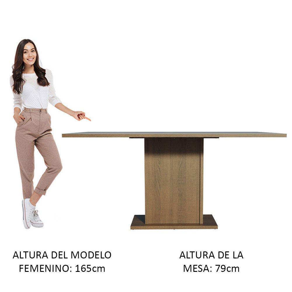 Comedor Marron y Gris 160x79cm Rectangular de Seis Puestos Sin Sillas - COMEDORES | Bylmo