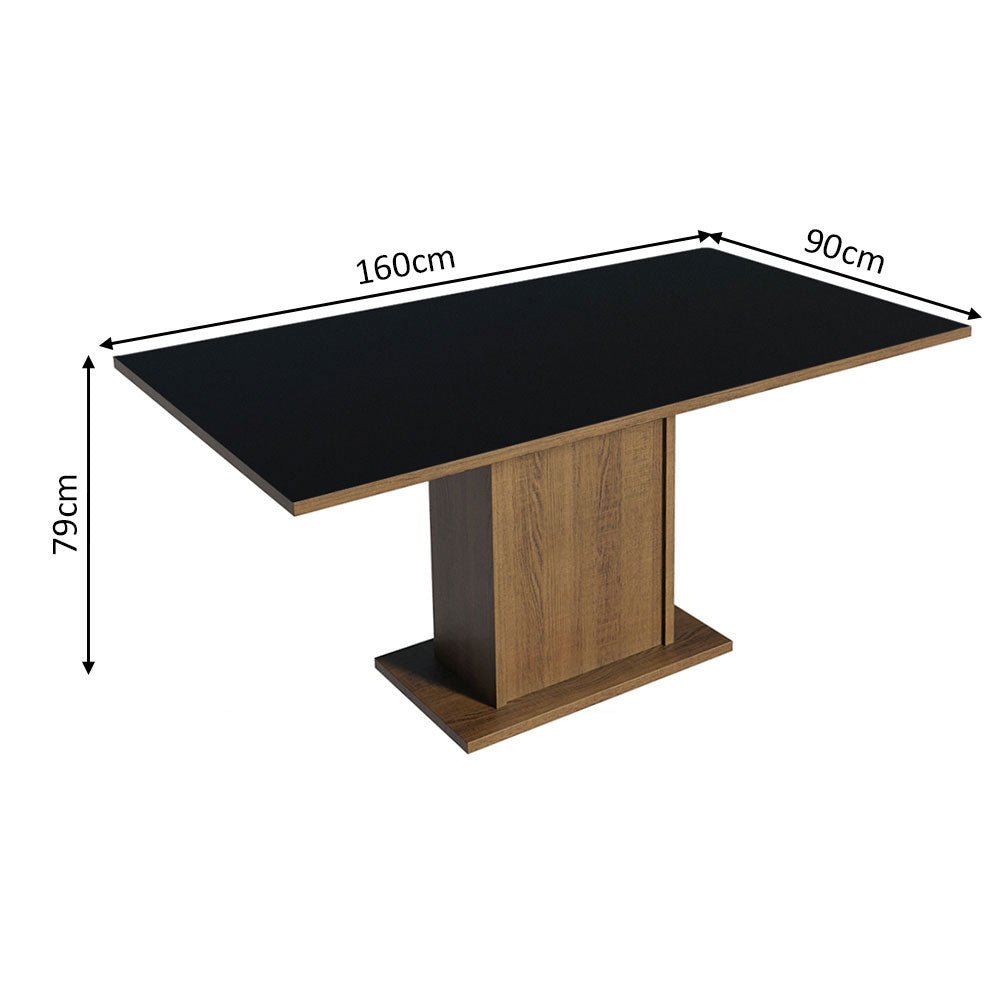 Comedor Marron y Negro 160x80cm Rectangular de Seis Puestos Sin Sillas - COMEDORES | Bylmo
