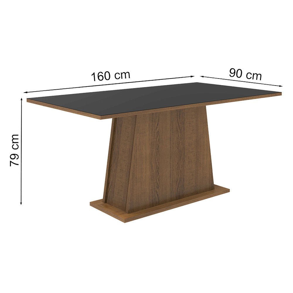 Comedor Marron y Negro 160x79cm Rectangular de Seis Puestos Sin Sillas - COMEDORES | Bylmo
