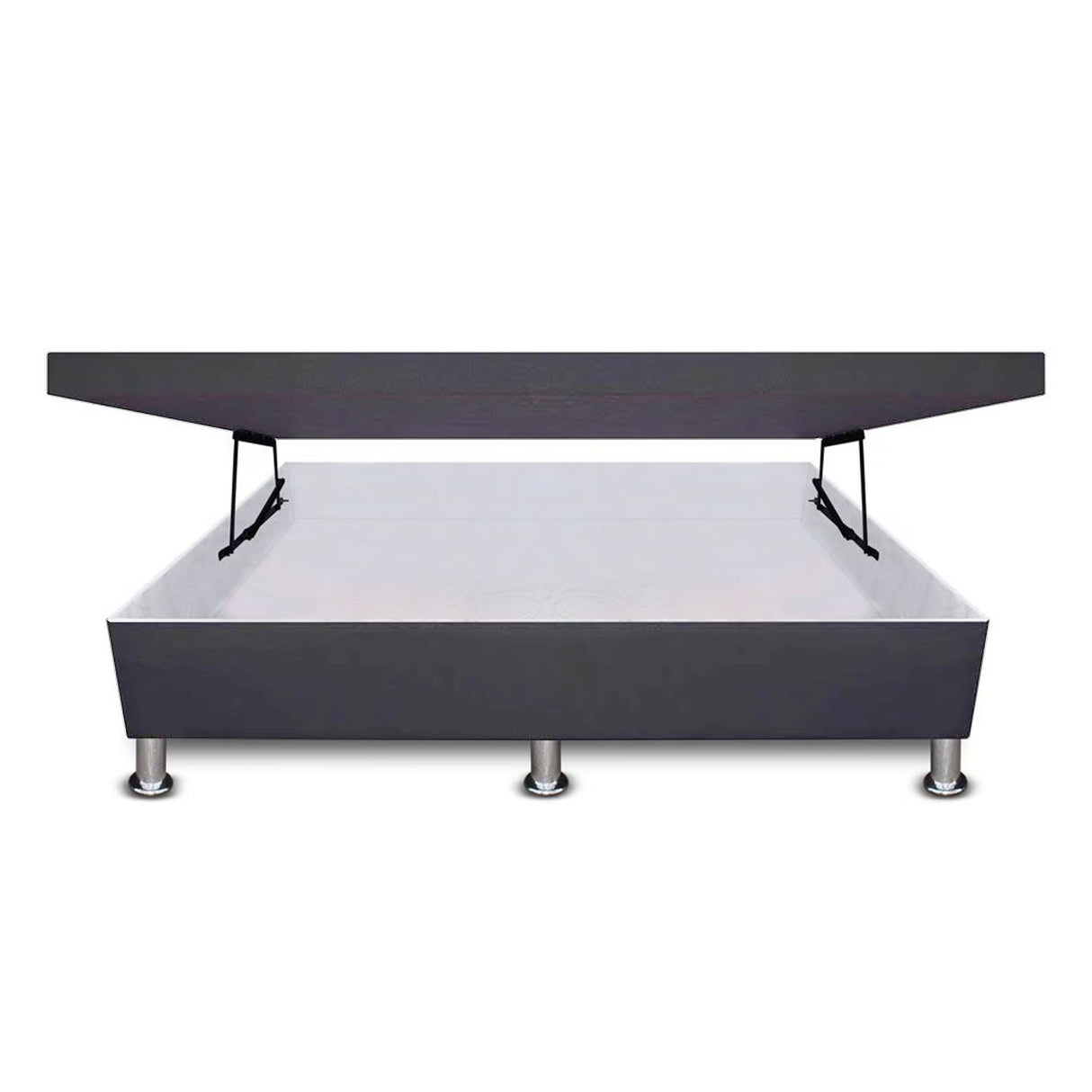 Cama Baúl Gris 90x43Cm Para Cochón Sencillo 90 X 190 Cm de Apertura Horizontal - CAMAS | Bylmo
