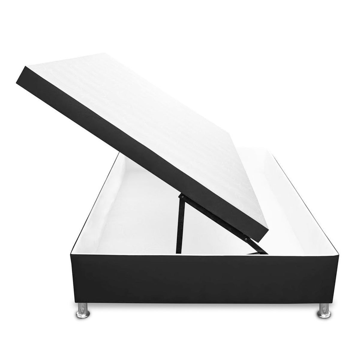 Cama Baúl Negro 100x43Cm Para Cochón Sencillo 100 X 190 Cm de Apertura Horizontal - CAMAS | Bylmo