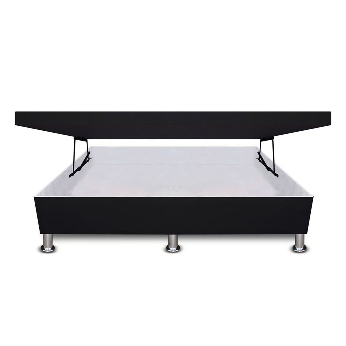 Cama Baúl Negro 100x43Cm Para Cochón Sencillo 100 X 190 Cm de Apertura Horizontal - CAMAS | Bylmo