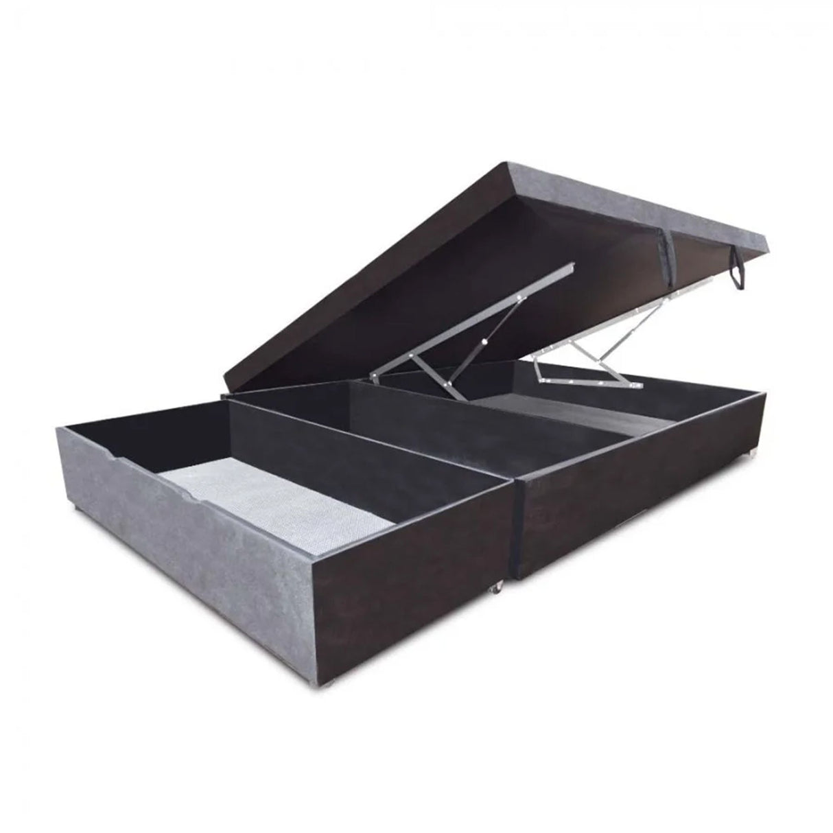 Cama Baúl Sall Gris 140x43Cm Para Cochón Doble 140 X 190 Cm Con Cajones - CAMAS | Bylmo