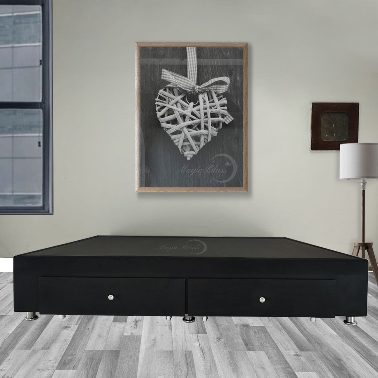 Base Cama Negro 90x40Cm Para Cochón Sencillo 90 X 190 Cm Con Cajones - CAMAS | Bylmo