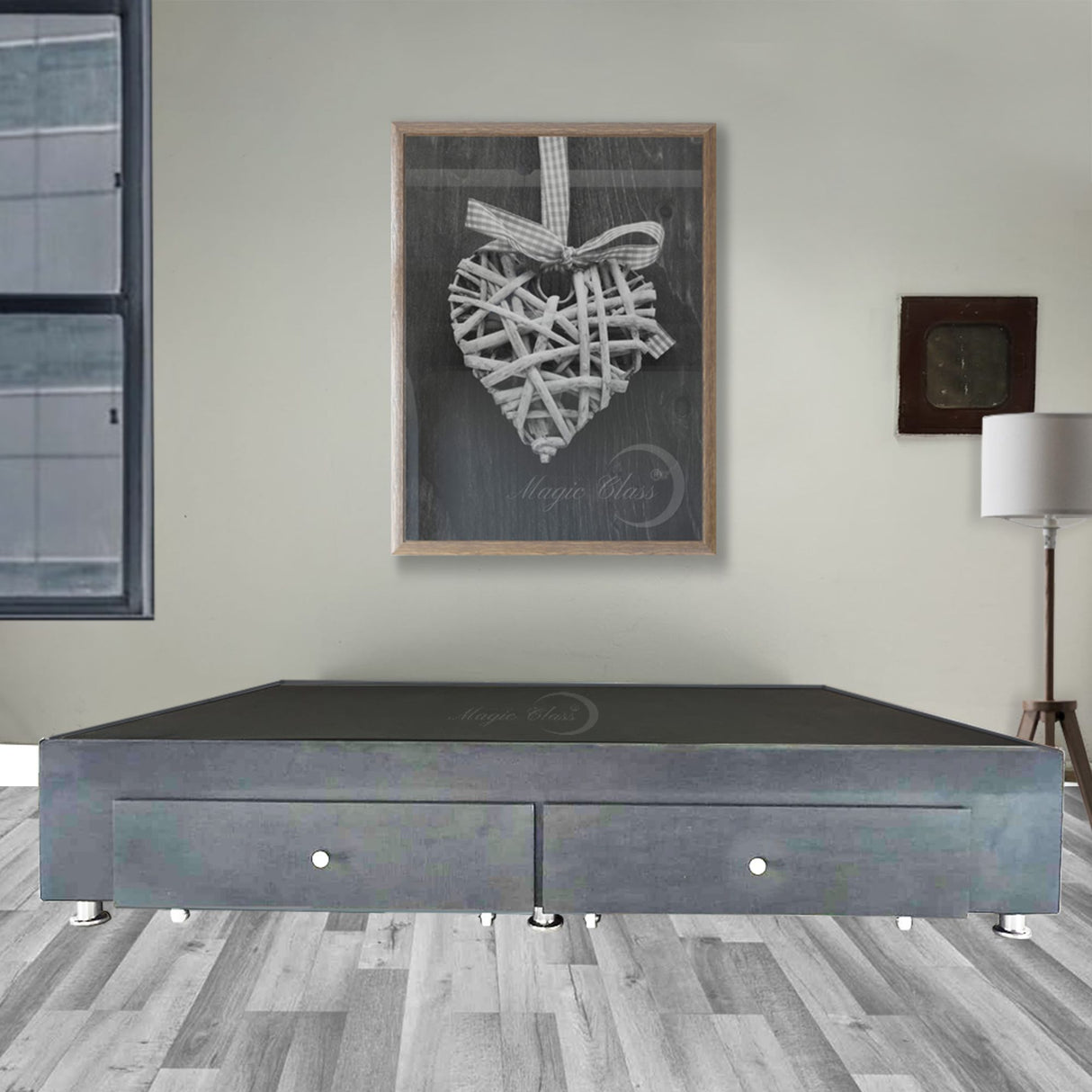 Base Cama Gris 100x40Cm Para Cochón Sencillo 100 X 190 Cm Con Cajones - CAMAS | Bylmo