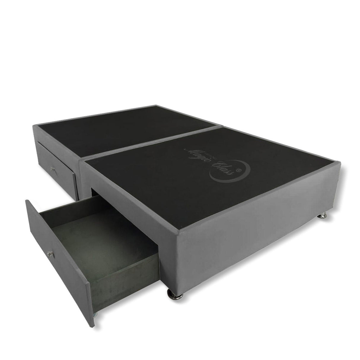 Base Cama Dividida Gris 120x40Cm Para Cochón Dividida Semidoble 120 X 190 Cm Con Cajones - CAMAS | Bylmo