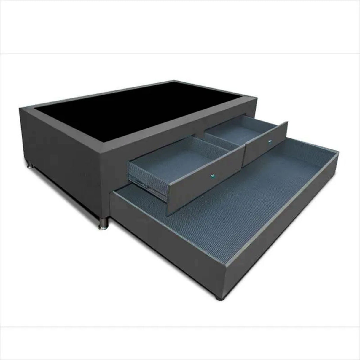 Cama Nido Gris 90x60Cm Para Cochón Sencillo 90 X 190 Cm Con Baúl y Cajones - CAMAS | Bylmo