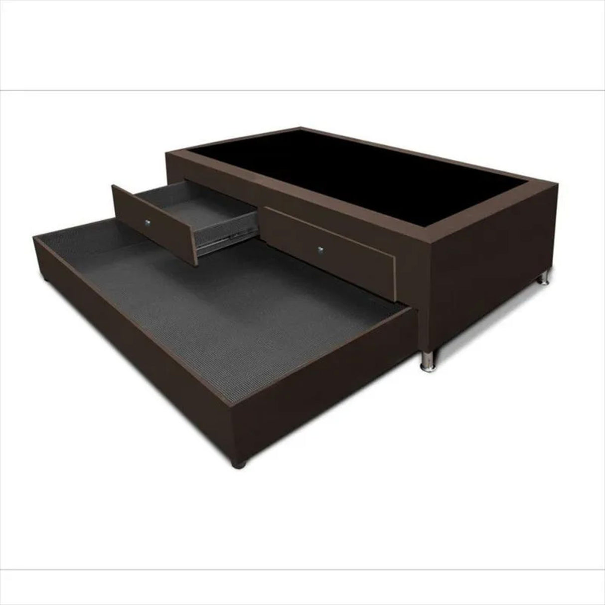 Cama Nido Cafe 120x60Cm Para Cochón Semidoble 120 X 190 Cm Con Baúl y Cajones - CAMAS | Bylmo