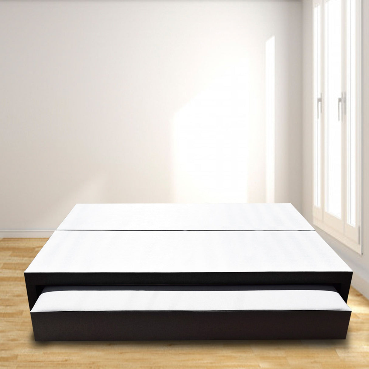 Cama Nido Dividida Negro 160x40Cm Para Cochón Queen 160 X 190 Cm - CAMAS | Bylmo