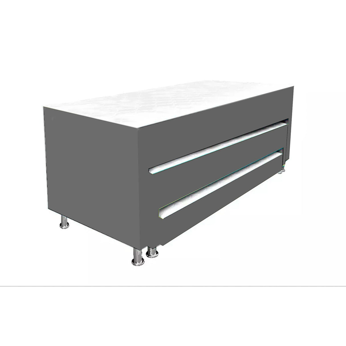 Cama Nido Dividida Gris 120x68Cm Para Cochón Semidoble 120 X 190 Cm De Tres Niveles con Colchón Superior Incorporado - CAMAS | Bylmo