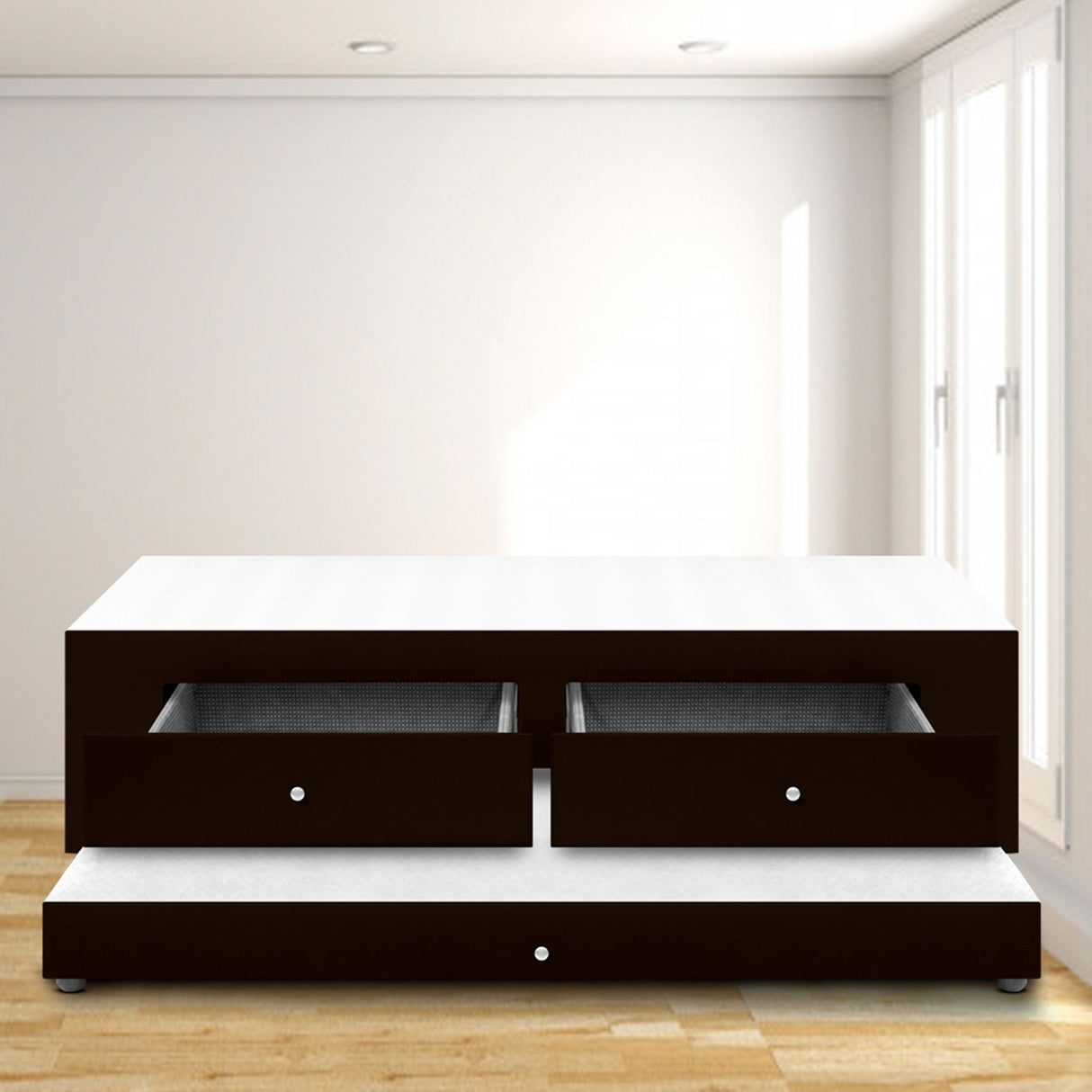 Cama Nido Duplex Cafe 100x60Cm Para Cochón Sencillo 100 X 190 Cm con Cajones y Colchones Incorporados - CAMAS | Bylmo