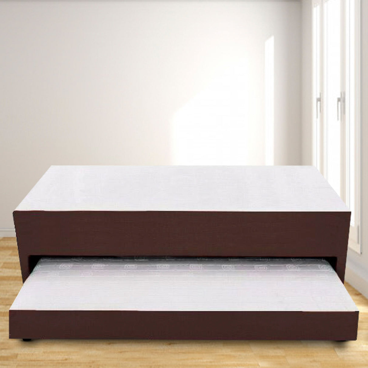 Cama Nido Duplex Cafe 100x48Cm Para Cochón Sencillo 100 X 190 Cm con Colchones Incorporados - CAMAS | Bylmo