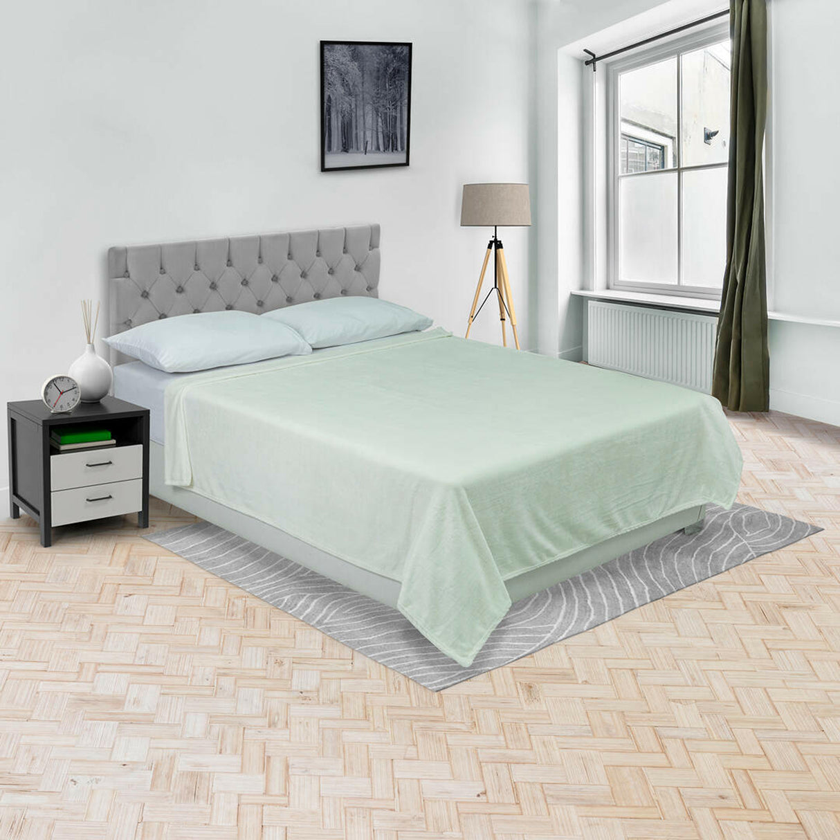 Cobija Terra Blanco 180x200cm Fondo Entero Extrasuave - COBIJAS Y MANTAS | Bylmo