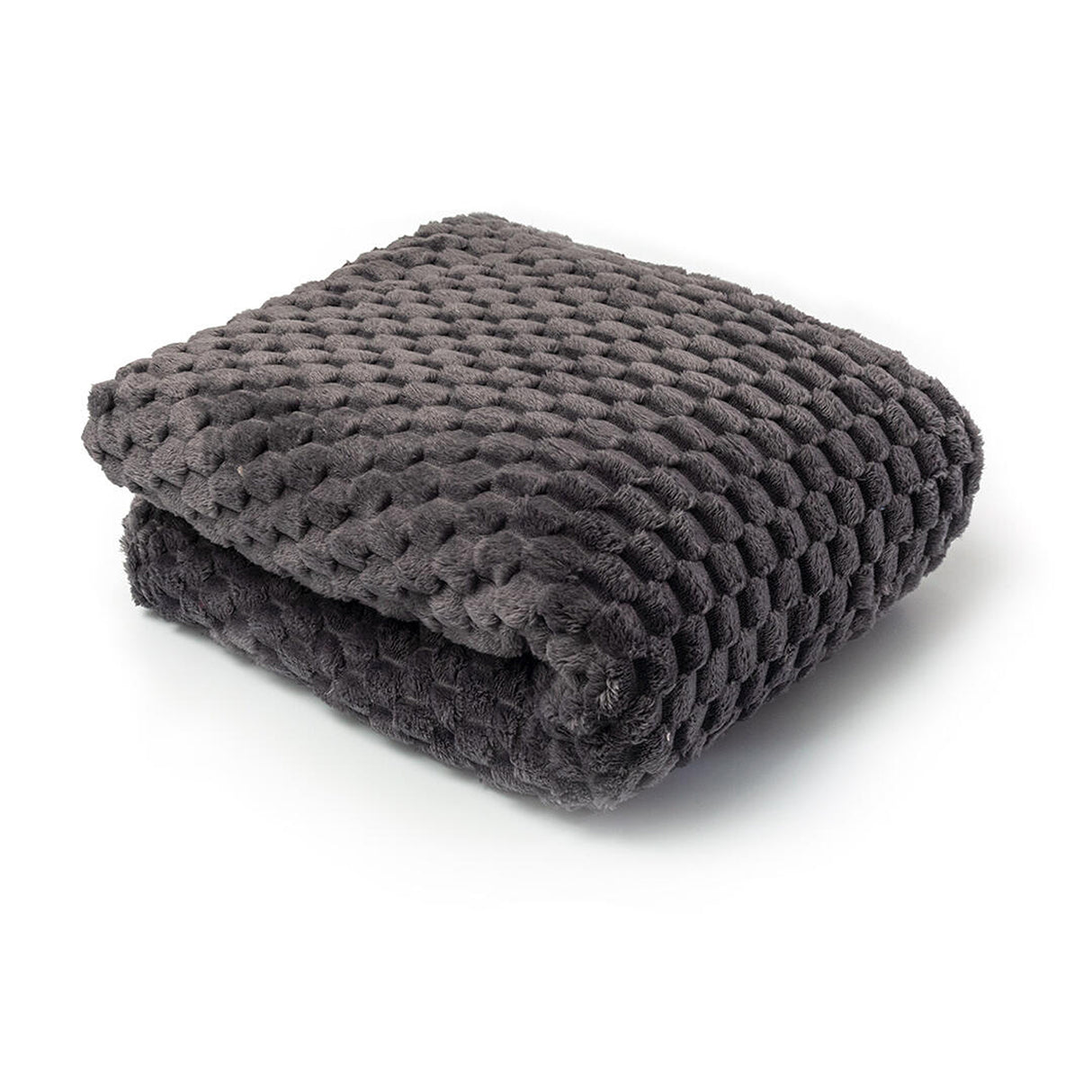 Cobija Texture Gris Oscuro 180x200cm Fondo Entero Extrasuave - COBIJAS Y MANTAS | Bylmo