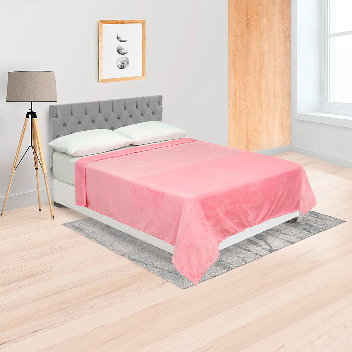 Cobija Piel de Durazno Rosado 180x200cm Fondo Entero Extrasuave - COBIJAS Y MANTAS | Bylmo