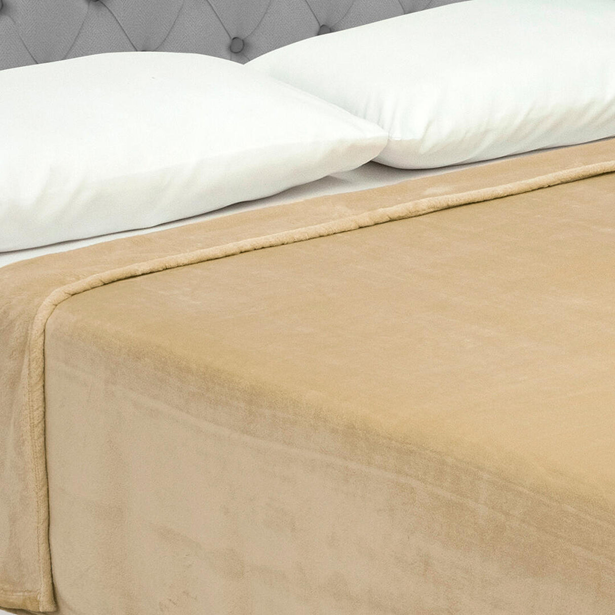 Cobija Soft Dorado 180x200cm Fondo Entero Extrasuave - COBIJAS Y MANTAS | Bylmo