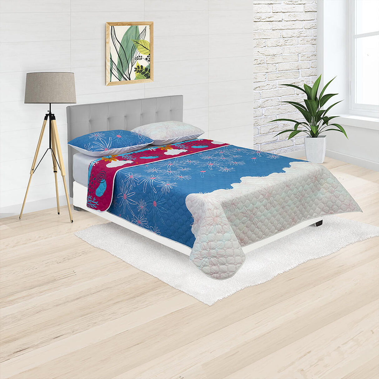 Cubrelecho Termosellado Fucsia 140x190cm Doble Faz de Oceano - TENDIDOS Y CUBRELECHOS | Bylmo