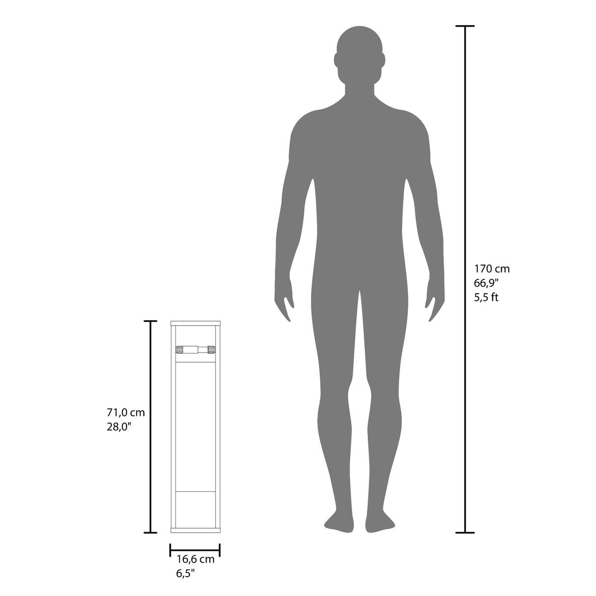 Organizador de Papel Higiénico Bali Blanco 16.6x71cm Flotante con Porta Rollo - OTROS MUEBLES PARA BANHO | Bylmo