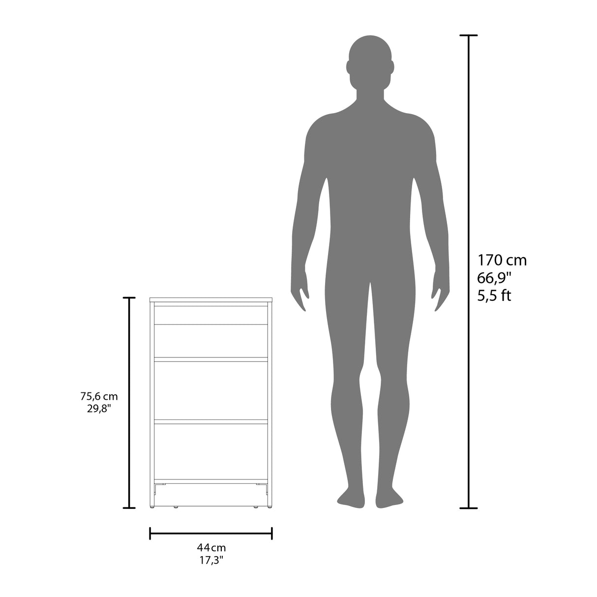 Organizador de Baño St Lucia Wengue 44x75.6cm con Tres Entrepaños - OTROS MUEBLES PARA BANHO | Bylmo