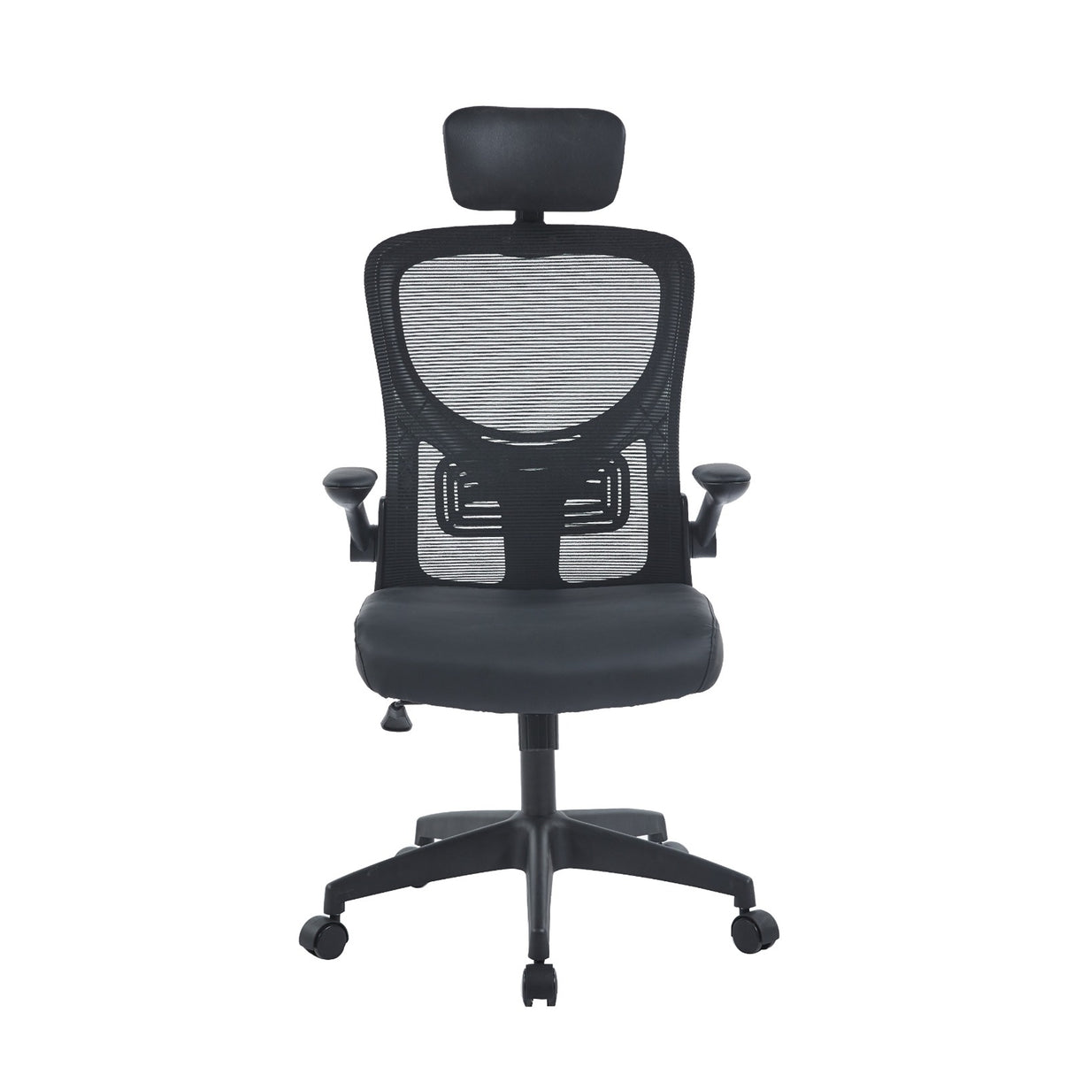 Silla Gerencial Celestial PU Negro 48x91cm con Apoya Brazos - SILLAS DE OFICINA | Bylmo