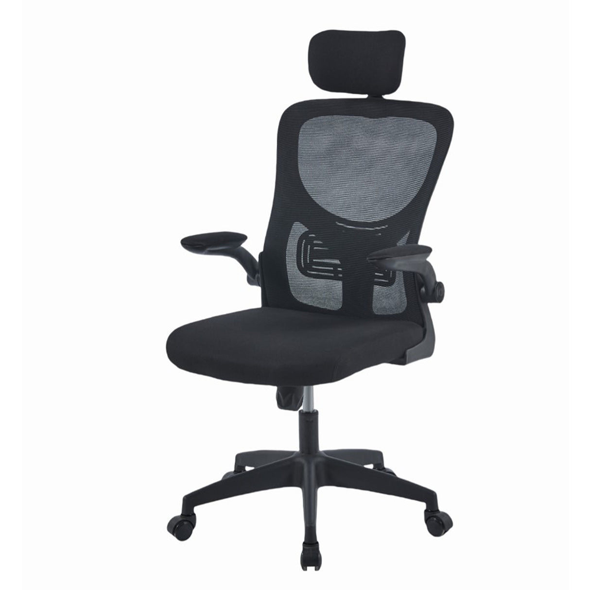 Silla Gerencial Celestial Negro 48x91cm con Apoya Brazos - SILLAS DE OFICINA | Bylmo