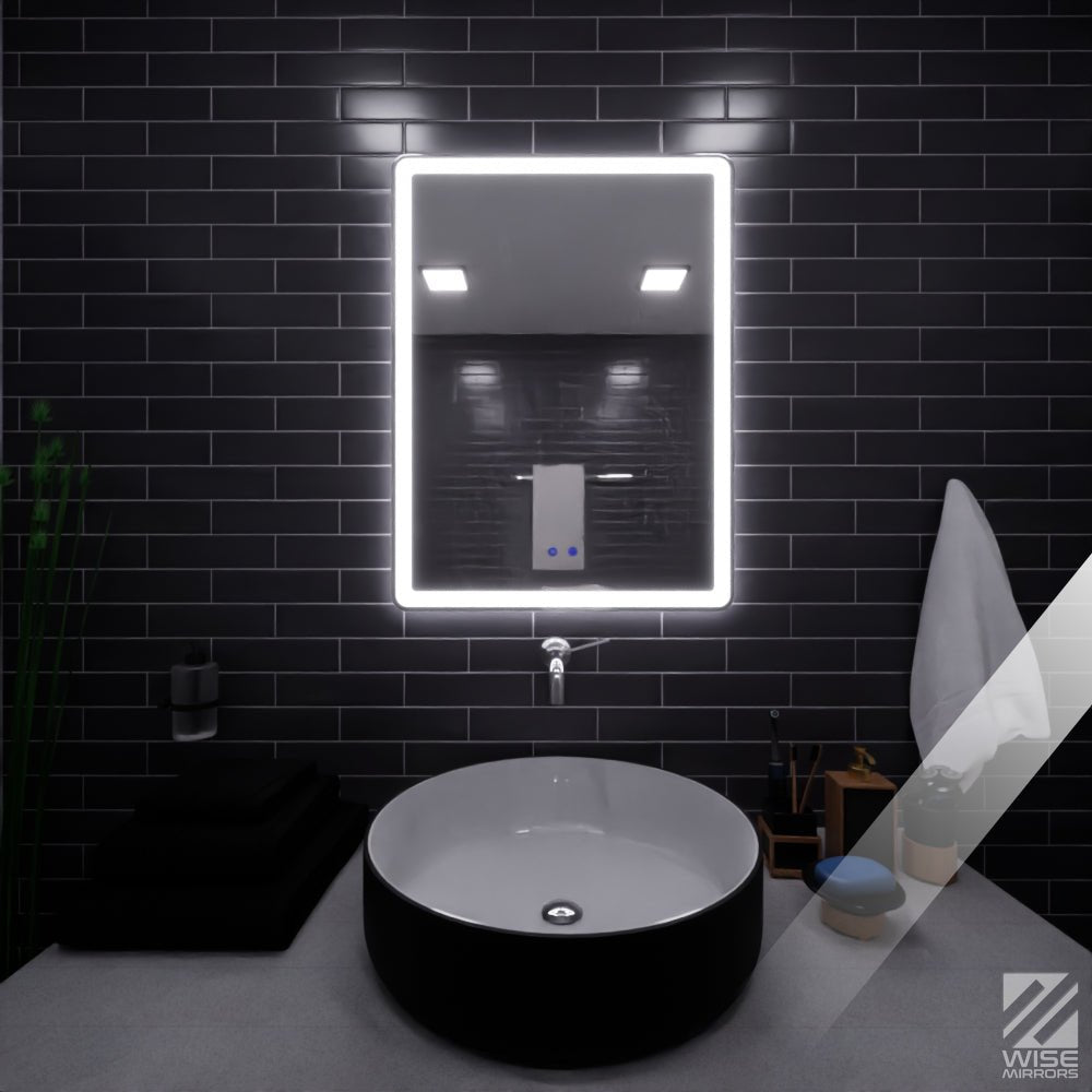 Espejo de Baño 60x80cm Rectangular con Luz Led Touch de Superficie - ESPEJOS DE BANHO | Bylmo