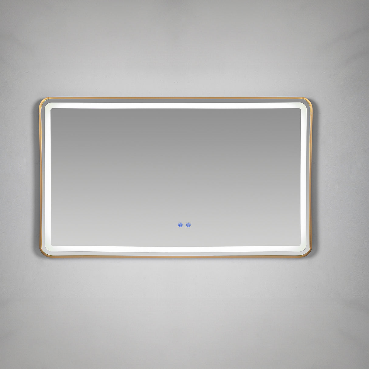Espejo de Baño 120x70cm Rectangular con Marco Metalico Dorado y con Sistema Led Touch - ESPEJOS DE BANHO | Bylmo
