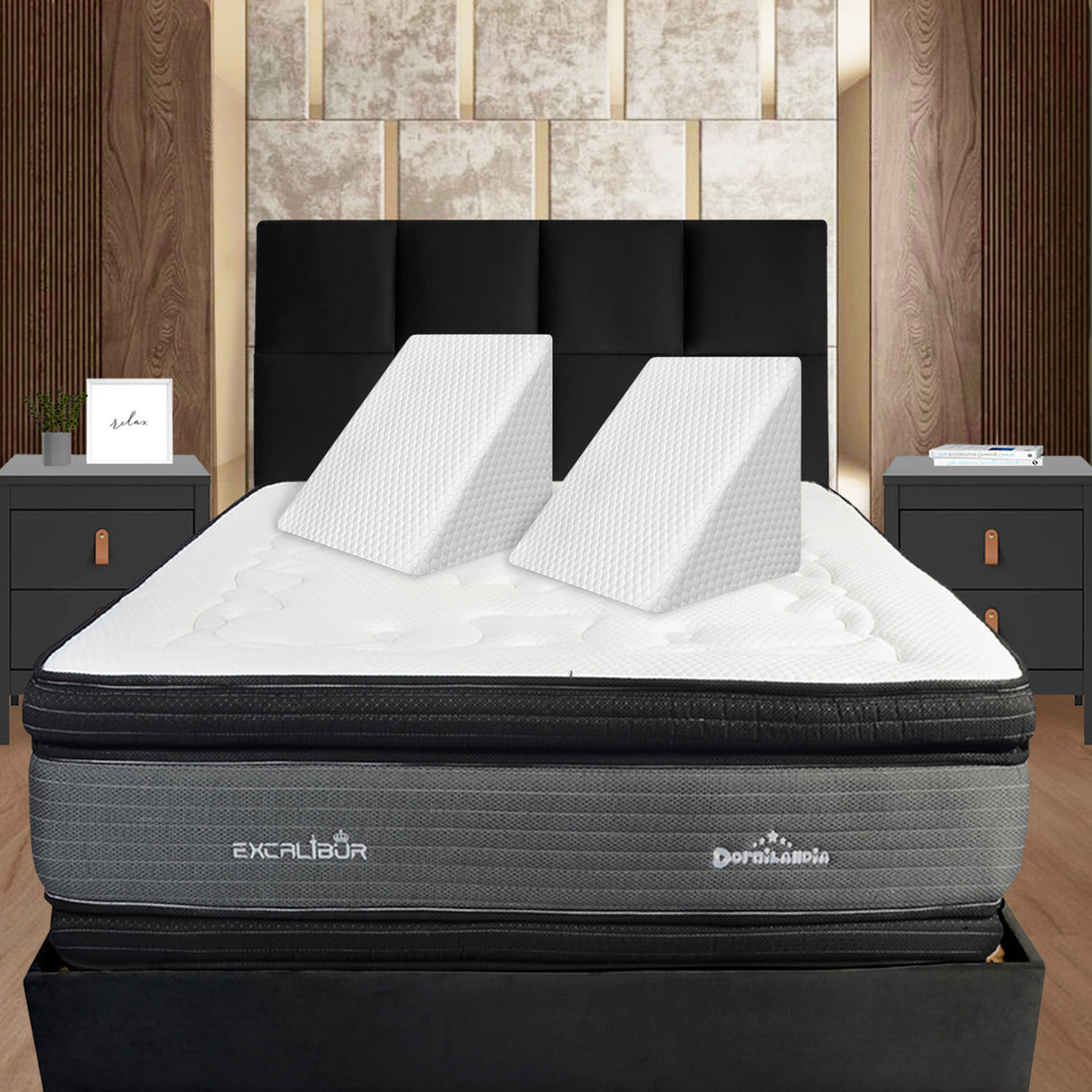 Set X 2 Cojines Multifuncionales de Tela Fría Blanco Triangular Hipoalergénico - COJINES | Bylmo