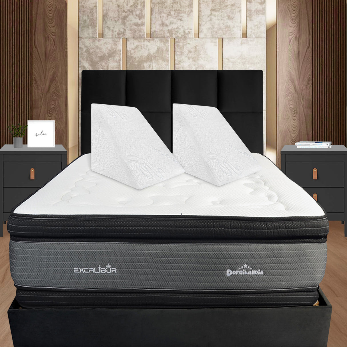 Set X 2 Cojines Multifuncionales masajeadores Blanco Triangular Hipoalergénico - COJINES | Bylmo