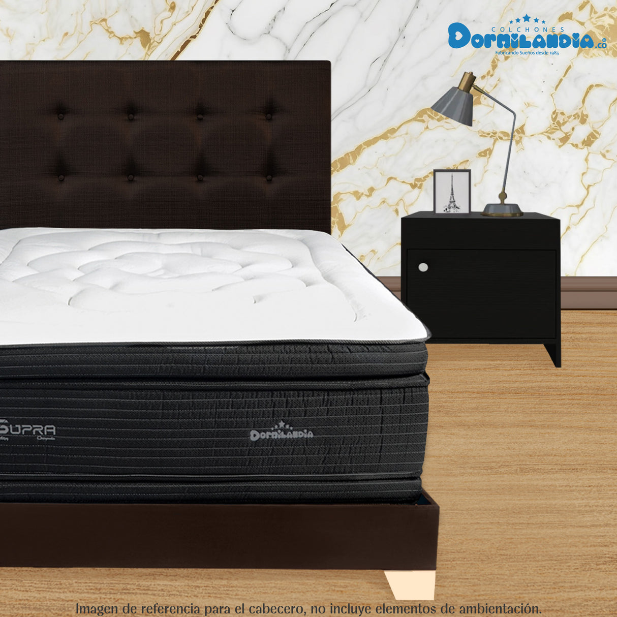 Cabecero Dublín Cafe 120x115cm con Acabado Liso para Cama Semidoble - CABECEROS | Bylmo