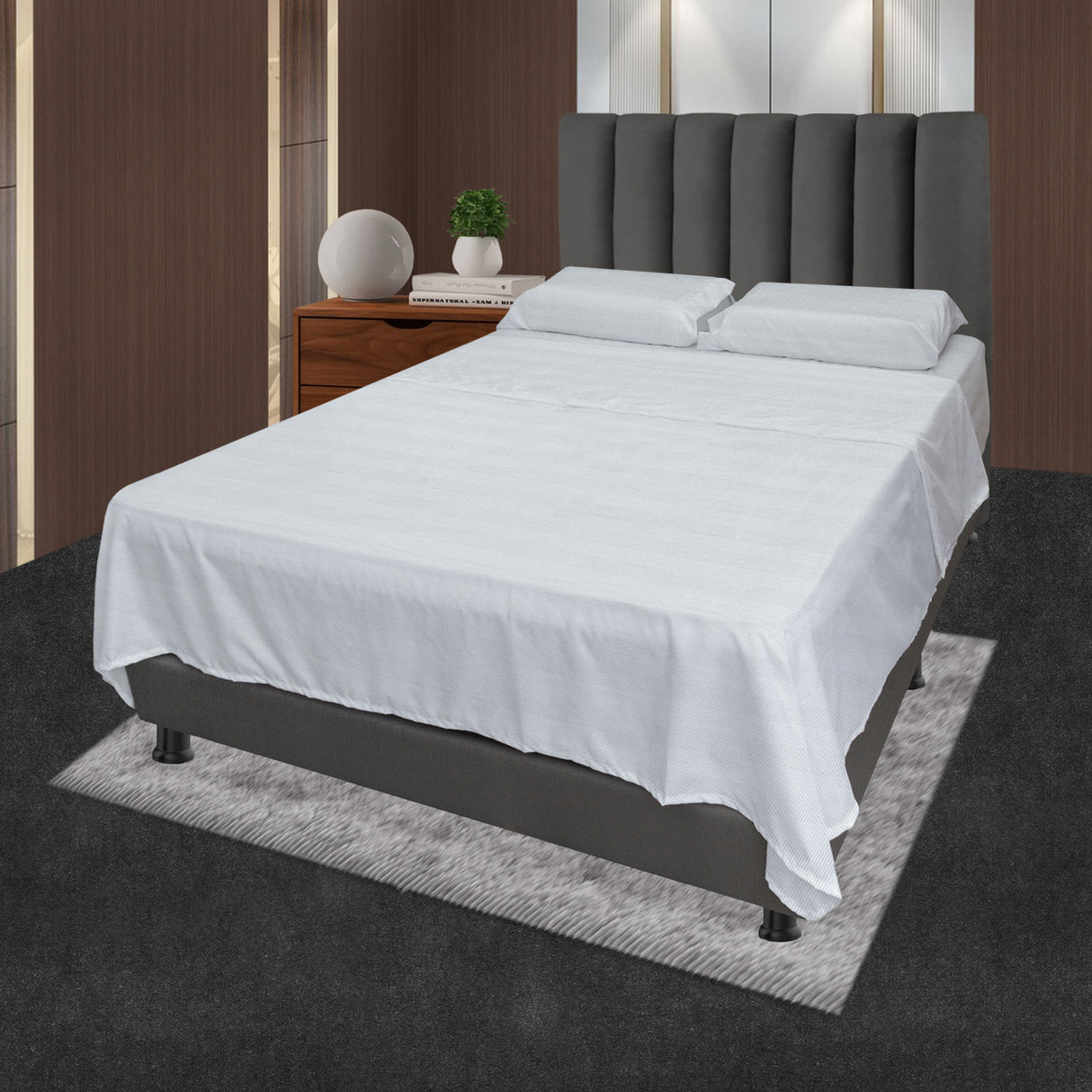 Juego de Sabanas Blanco para Cama King 200 X 200 Cm Hipoelergénicas y Antiácaros - SABANAS | Bylmo