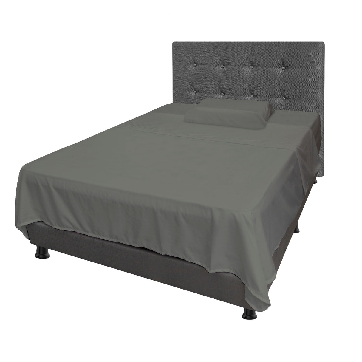 Juego de Sabanas Gris para Cama Sencilla 100 x 190 Cm Hipoelergénicas y Antiácaros - SABANAS | Bylmo