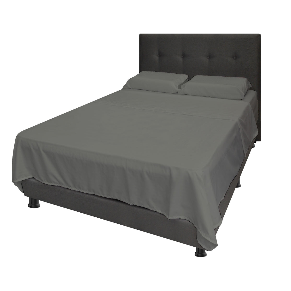 Juego de Sabanas Gris para Cama King 200 X 200 Cm Hipoelergénicas y Antiácaros - SABANAS | Bylmo