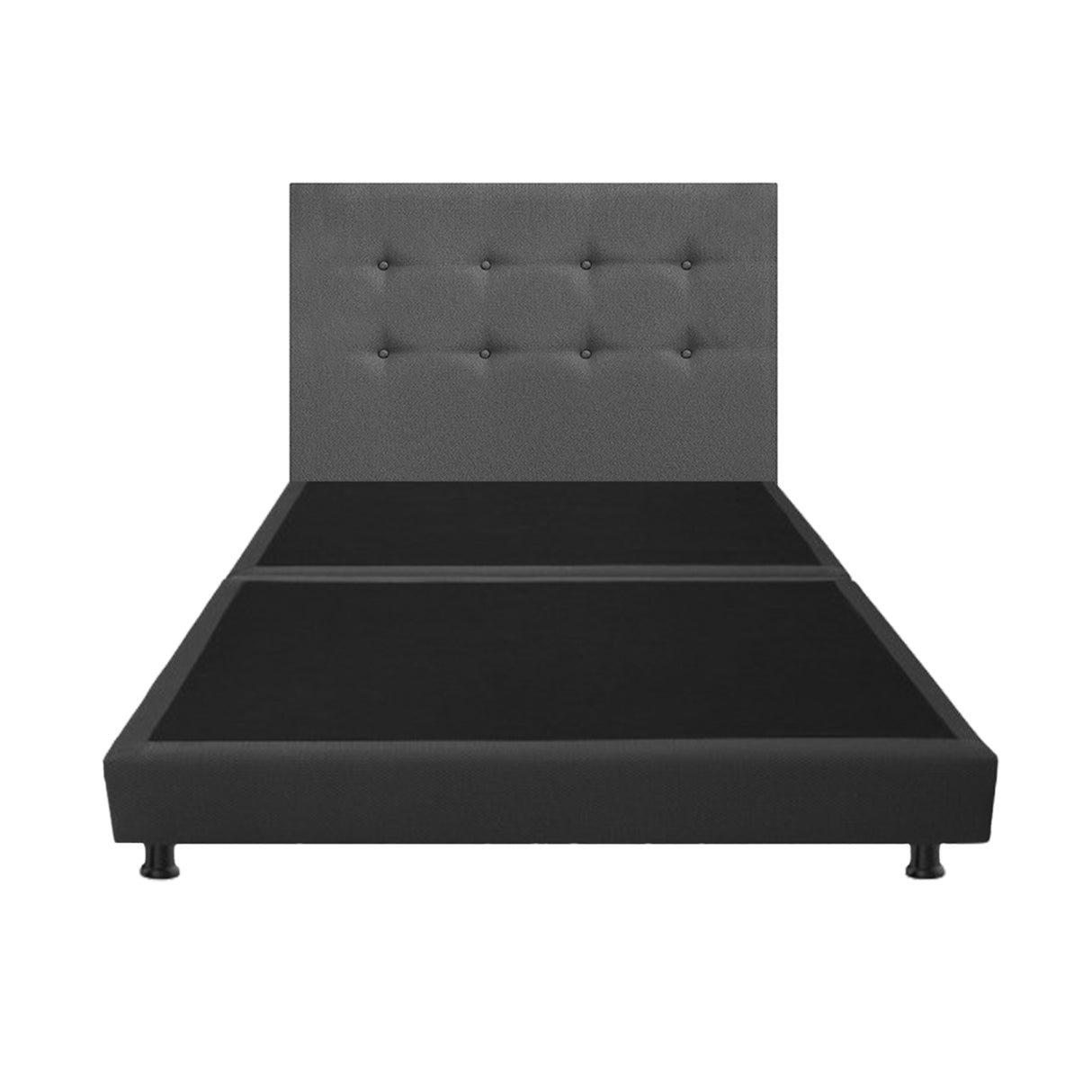 Combo Base Cama Dividida y Cabecero Dublín Gris 160x190cm Con Patas - CAMAS | Bylmo