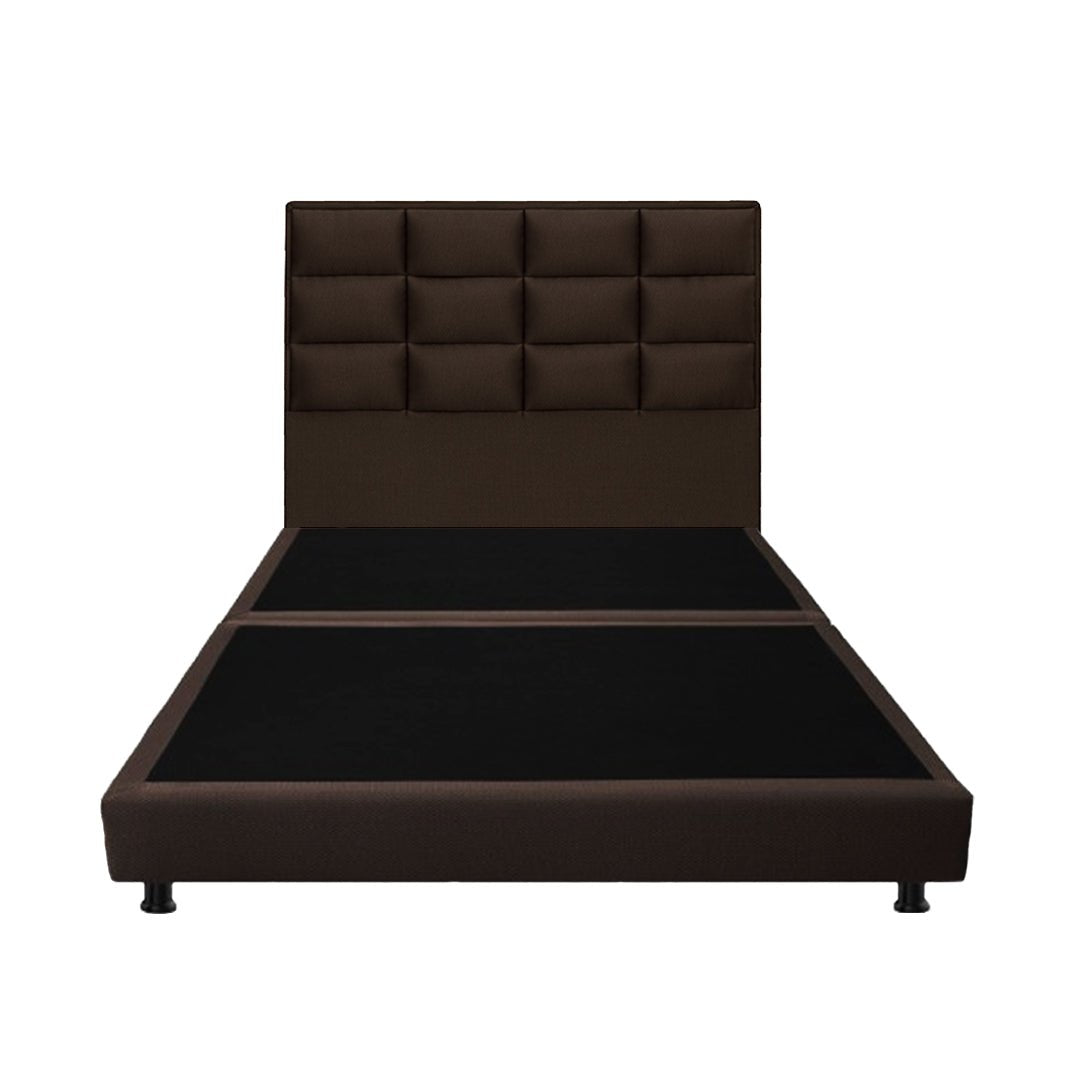 Combo Base Cama Dividida y Cabecero Londres Cafe 140x190cm Con Patas - CAMAS | Bylmo