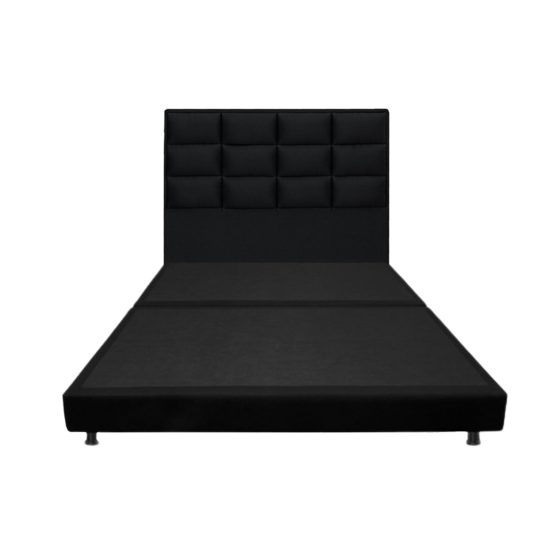 Combo Base Cama Dividida y Cabecero Londres Negro 160x190cm Con Patas - CAMAS | Bylmo