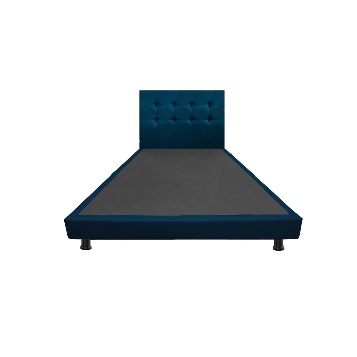 Combo Base Cama y Cabecero Dublín Azul 100x190cm Con Patas - CAMAS | Bylmo
