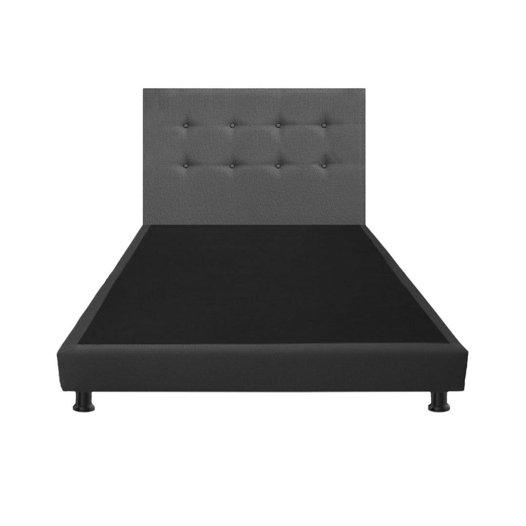 Combo Base Cama y Cabecero Dublín Gris 140x190cm Con Patas - CAMAS | Bylmo