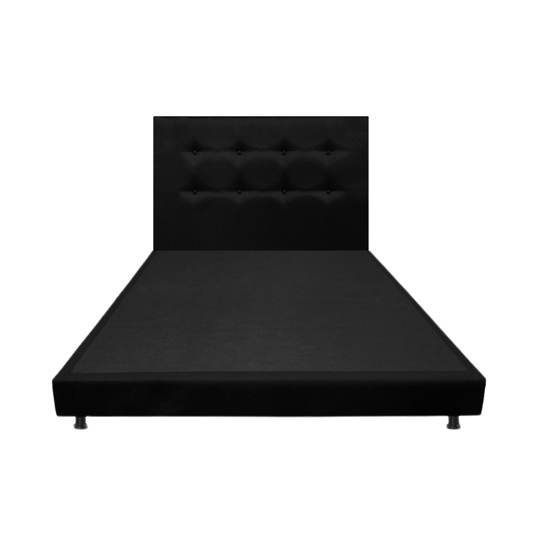 Combo Base Cama y Cabecero Dublín Negro 140x190cm Con Patas - CAMAS | Bylmo