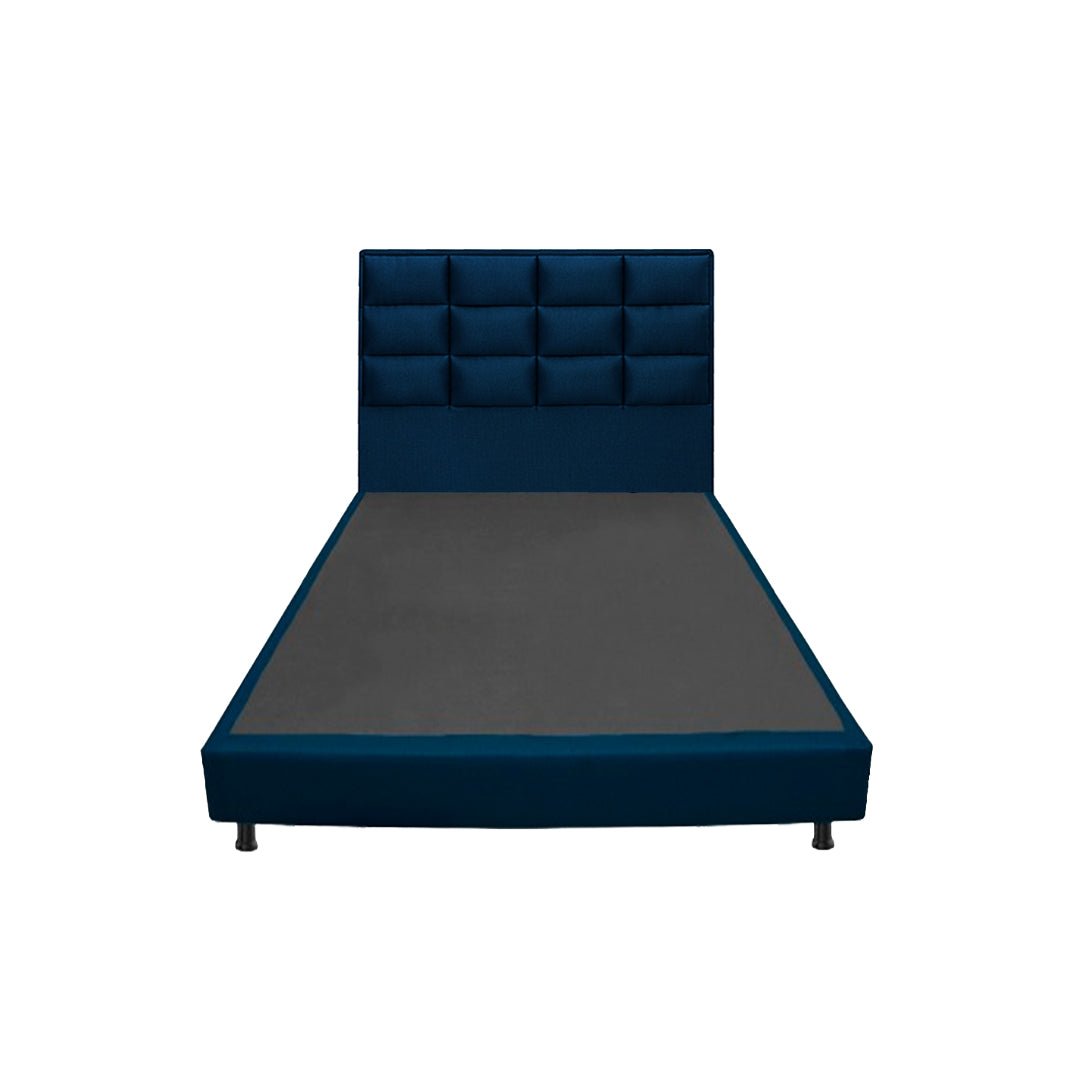 Combo Base Cama y Cabecero Londres Azul 100x190cm Con Patas - CAMAS | Bylmo