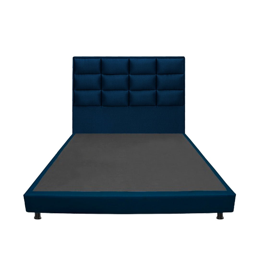 Combo Base Cama y Cabecero Londres Azul 120x190cm Con Patas - CAMAS | Bylmo