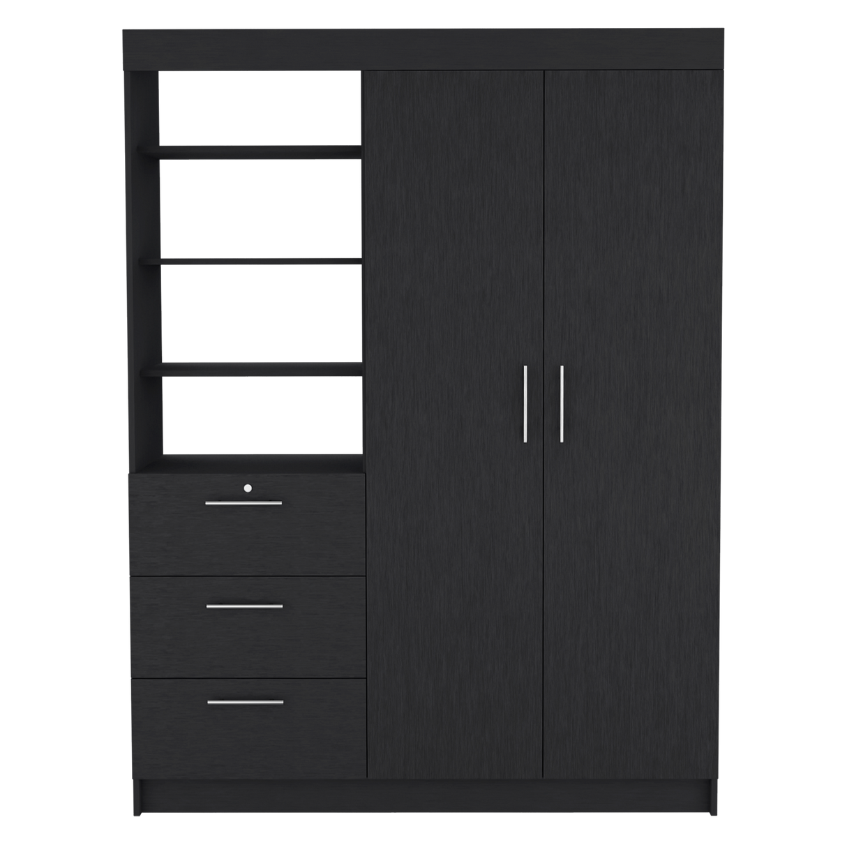 Closet Kenya Wengue 150x200.75cm Con Tres Cajones y Dos Puertas - CLOSETS | Bylmo