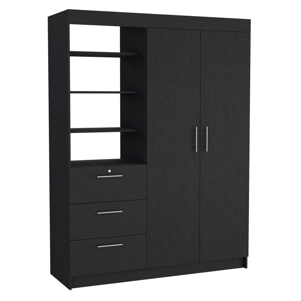 Closet Kenya Wengue 150x200.75cm Con Tres Cajones y Dos Puertas - CLOSETS | Bylmo