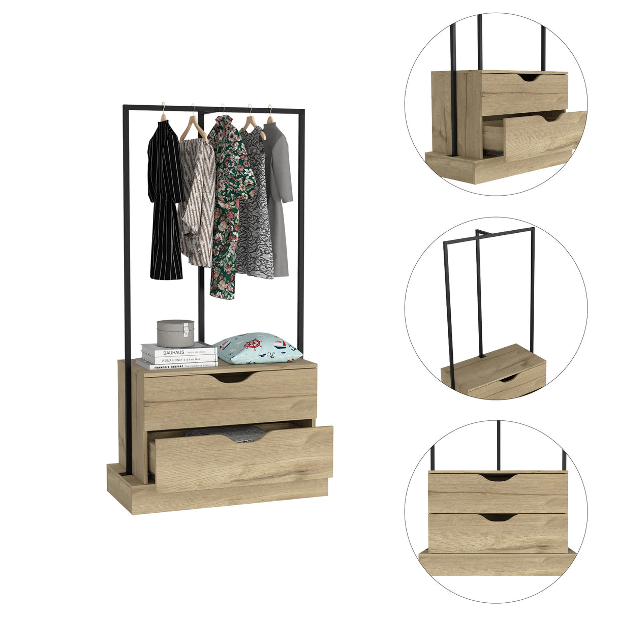 Closet Open Dreams Connect Duna 84x160cm Con Dos Cajones y Sin Puertas - CLOSETS | Bylmo