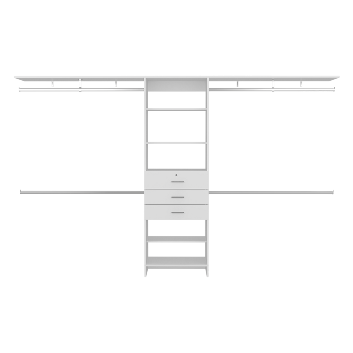 Closet Plego Blanco 300x187.7cm Con Tres Cajones y Sin Puertas - CLOSETS | Bylmo