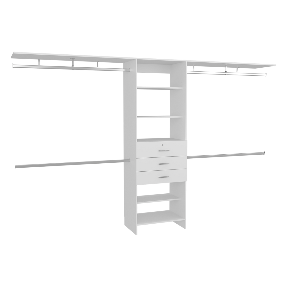 Closet Plego Blanco 300x187.7cm Con Tres Cajones y Sin Puertas - CLOSETS | Bylmo