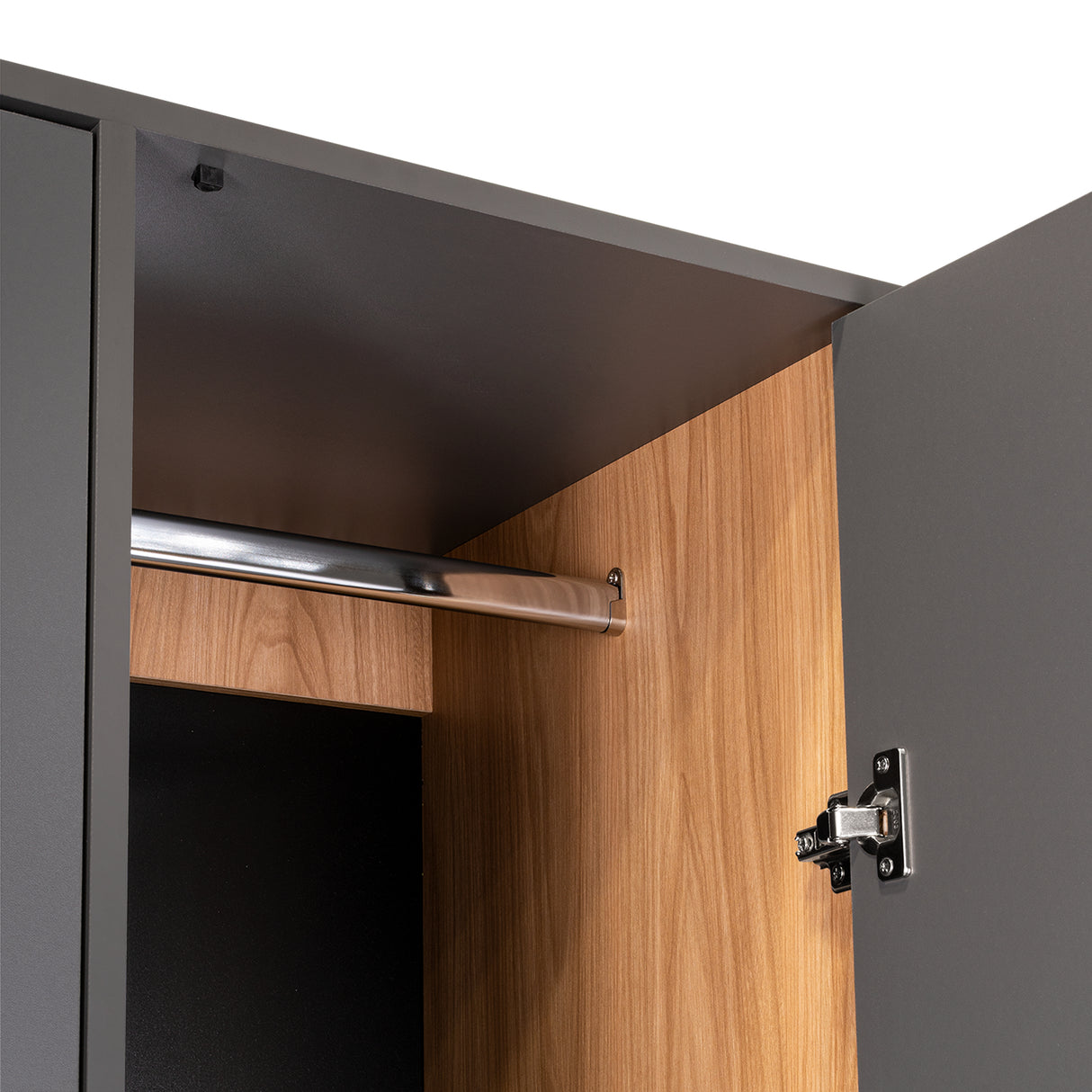 Closet Alder Plomo y Fresno Europeo 90.1x180cm Con Un Cajón y Dos Puertas - CLOSETS | Bylmo