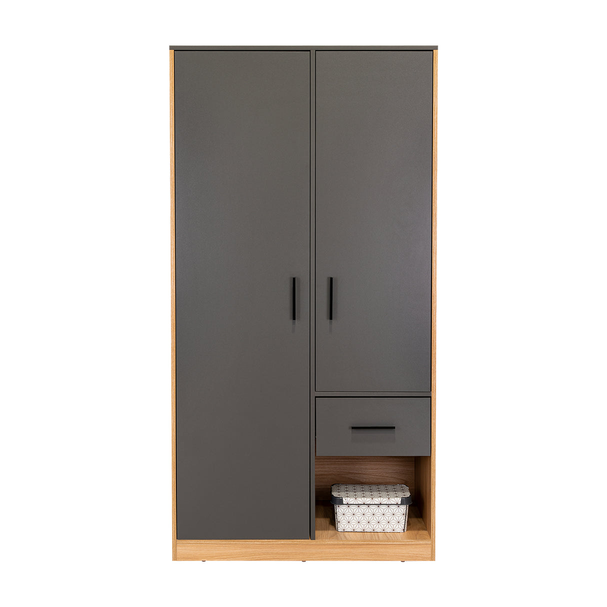 Closet Alder Plomo y Fresno Europeo 90.1x180cm Con Un Cajón y Dos Puertas - CLOSETS | Bylmo