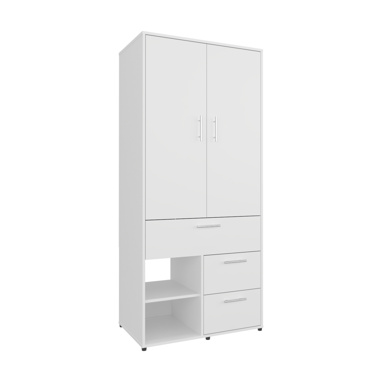 Closet Alpine Blanco 80.2x179.6cm Con Tres Cajones y Dos Puertas - CLOSETS | Bylmo